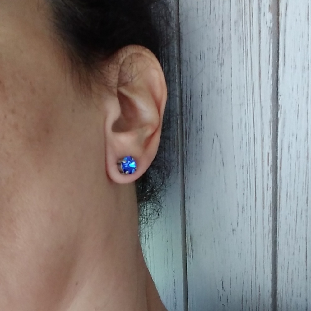 Blue Sapphire Swarovski Crystal EARRINGS